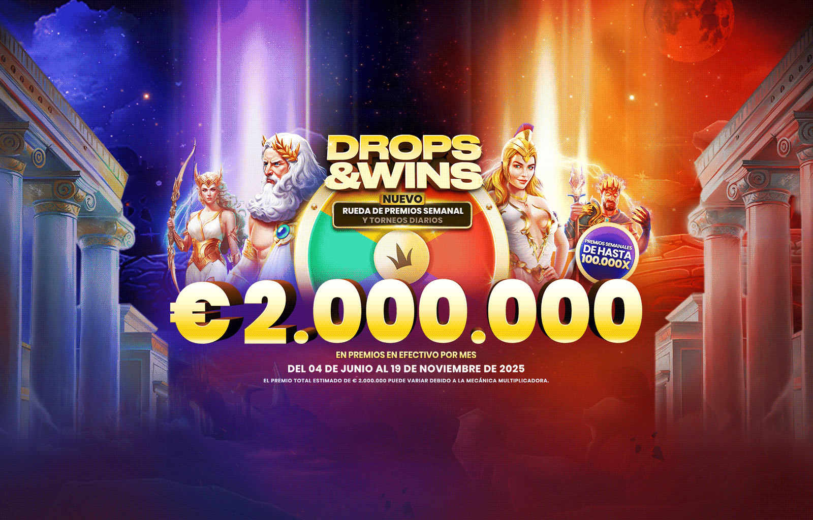 Drops and Wins desktop banner