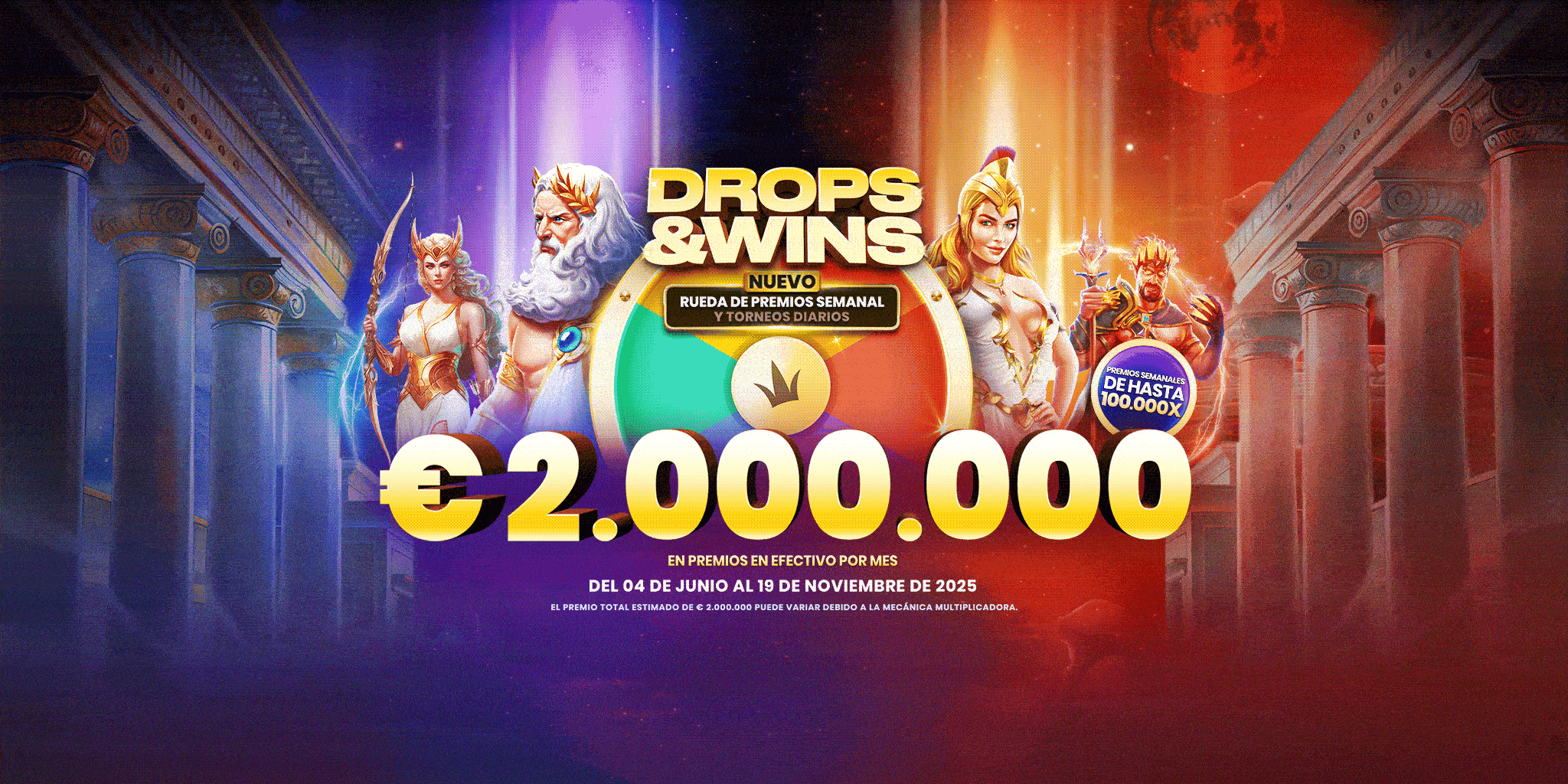 Drops and Wins ultrawide banner